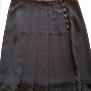 NWOT Elie Tahari Black Pleated Dress Skirt 8